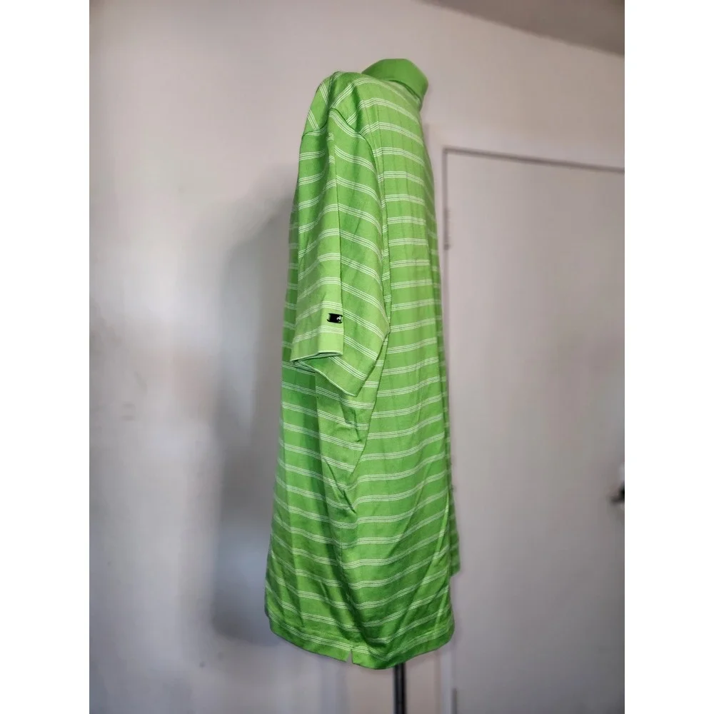 Nike Tiger Woods Collection Pelican Hill Green Striped Golf Polo Shirt Mens XL